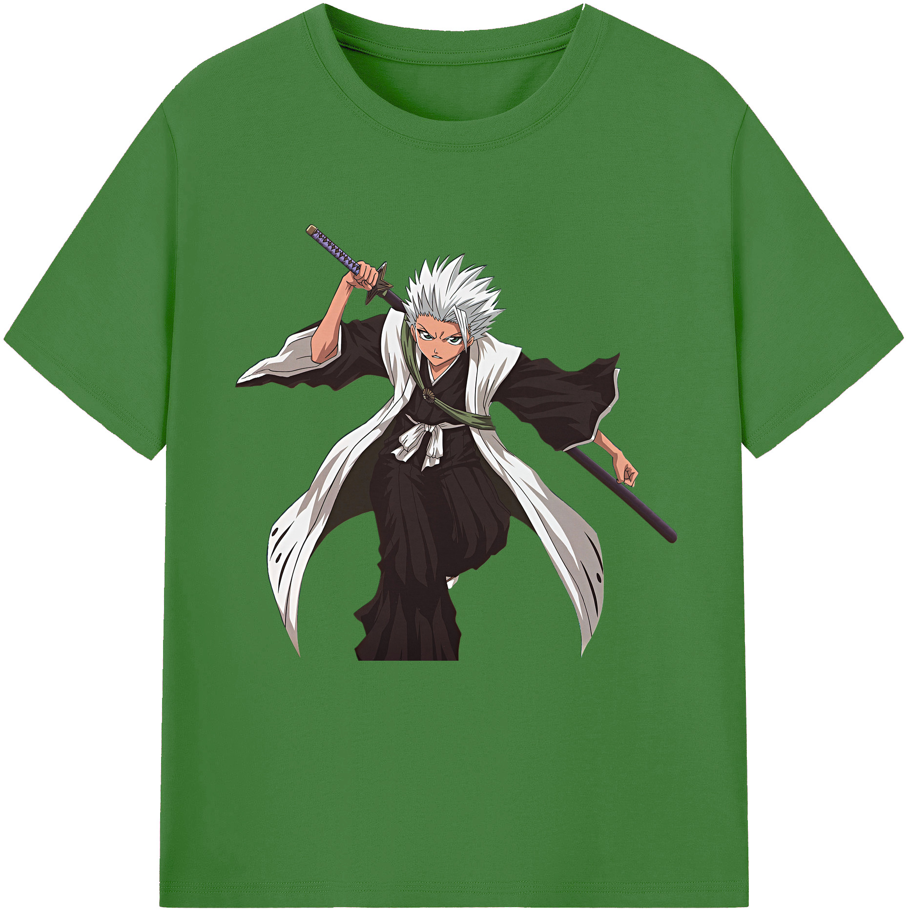 （画像用） ブリーチ 日番谷冬獅郎（ひつがや とうしろう） BLEACH Hitsugaya Toushirou レディースカジュアルプリントTシャツ（綿100％）